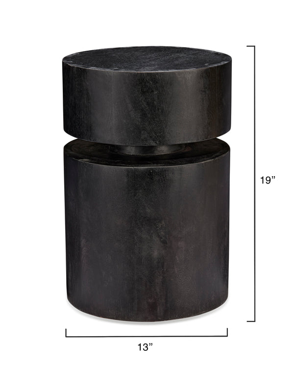  Dylan Wood Round Side Table, Charcoal