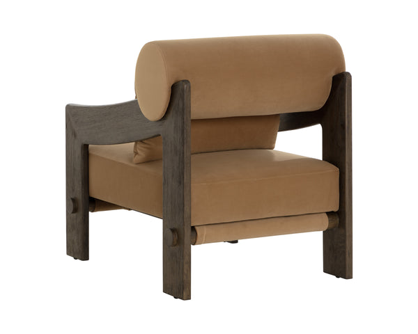 REIZO LOUNGE CHAIR - DISTRESSED BROWN - KONA CAMEL