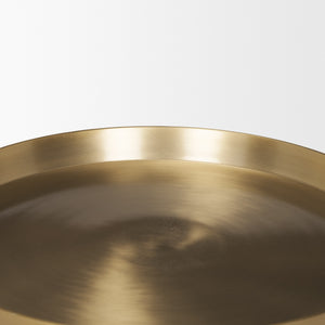 Roland Satin Brass Cast Aluminum Metal Accent Table