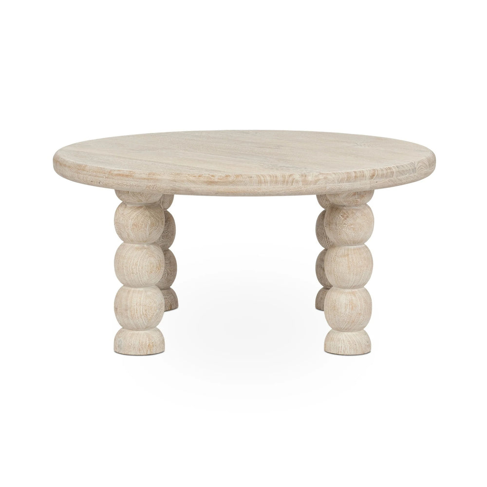 Adir Solid Wood Round Coffee Table - Cream