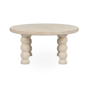 Adir Solid Wood Round Coffee Table - Cream