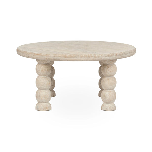 Adir Solid Wood Round Coffee Table - Cream
