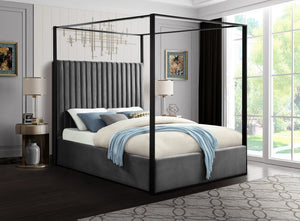 Daniel Queen Bed In Grey Velvet