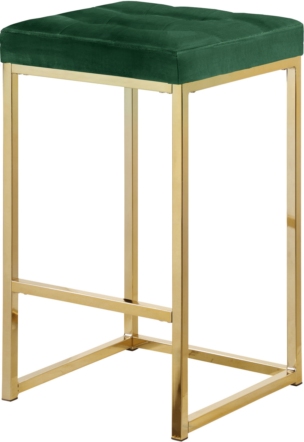 Pearl Stool In Green Velvet