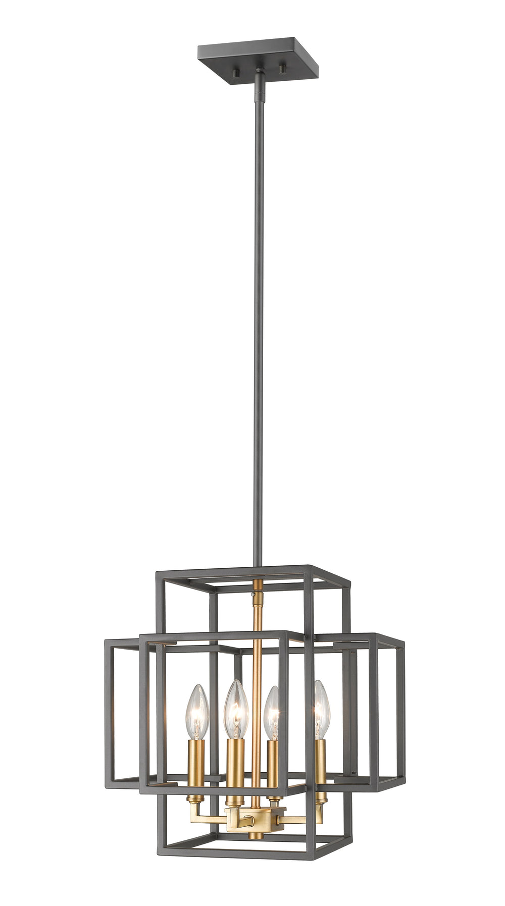 Titania 4 Light Pendant in Bronze + Olde Brass Finish