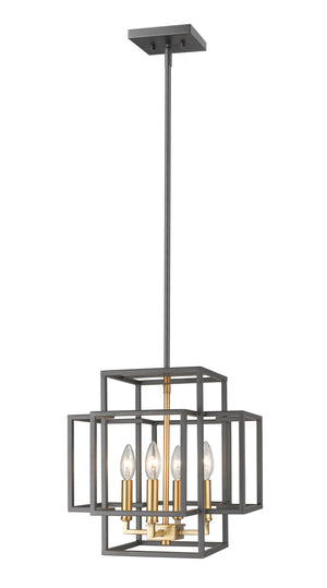 Titania 4 Light Pendant in Bronze + Olde Brass Finish