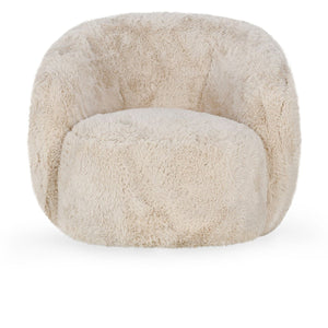 Adley Plush Swivel Chair in Sand or Vanilla