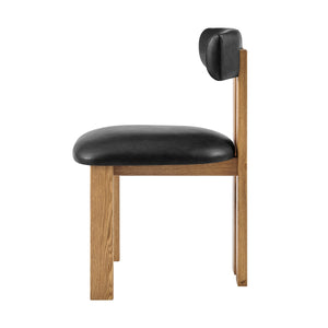 Hailey Faux Leather Dining Side Chair, Casa Black