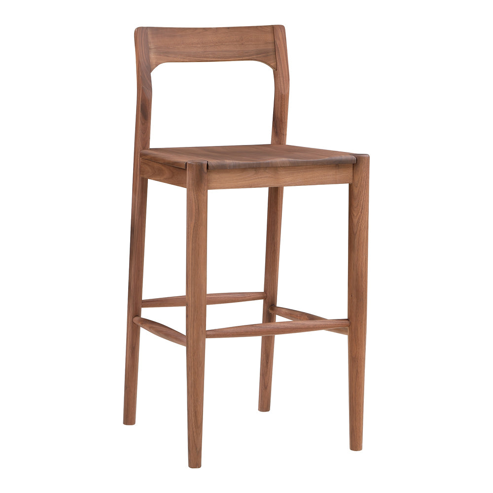 Moe's Owing Barstool Walnut Brown Mid-Century