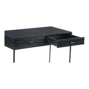 Atelier Desk Black with Acacia Wood & Iron Frame