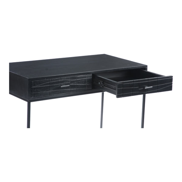 Atelier Desk Black with Acacia Wood & Iron Frame