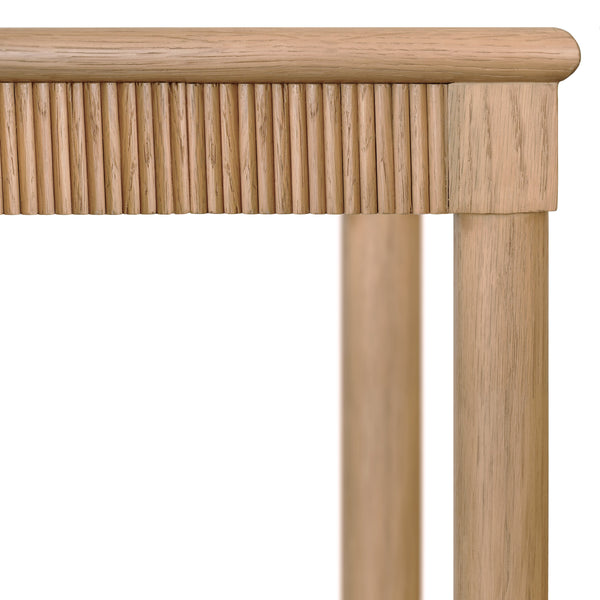 CLASSIC BAR CART WITH FLUTED DETAIL IN NATURAL OAK