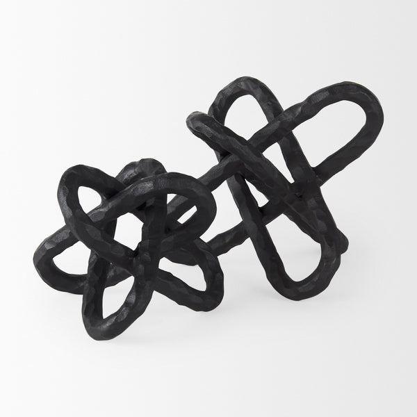 Wilhelm II (Large) 10L x 10W Black Metal Link Decor Object