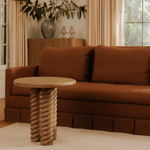 Treccia Side Table with Braided Base in Natural Oak