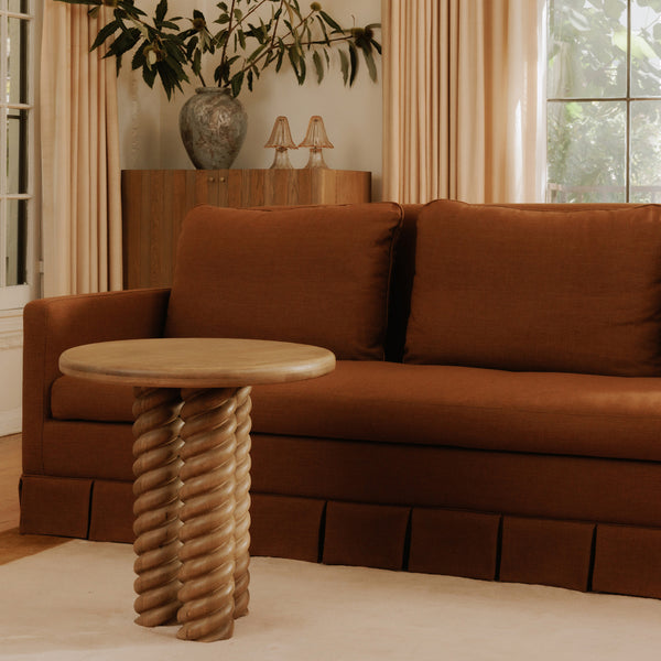 Treccia Side Table with Braided Base in Natural Oak