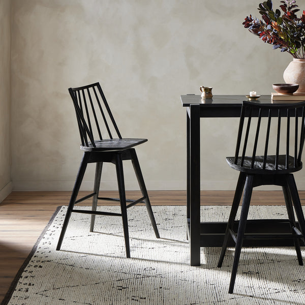 Lewis Swivel Counter Stool in Black Oak