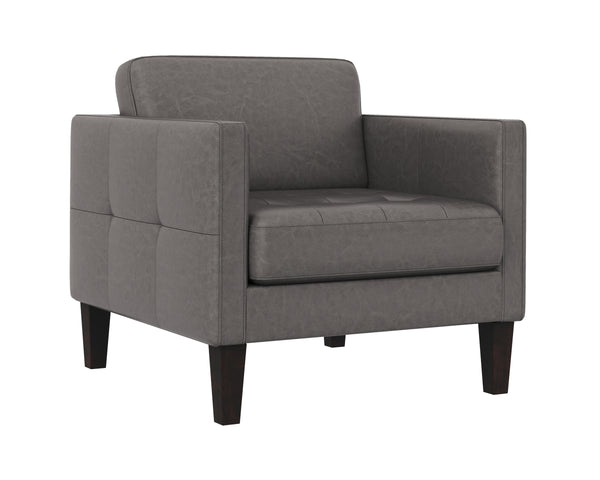 KARMELO ARMCHAIR - VINTAGE CHARCOAL LEATHER