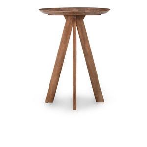 Rodrigo Solid Wood Round Bar Table - Hickory Brown