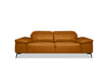 CAMELLO Leather Sofa in CAMEL leather/blk PC legs