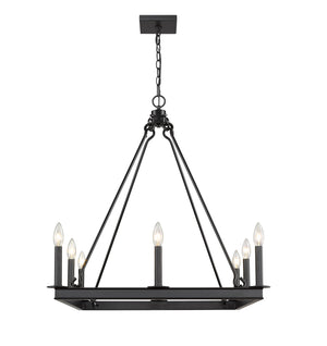 Barclay 8 Light Chandelier in Matte Black Finish