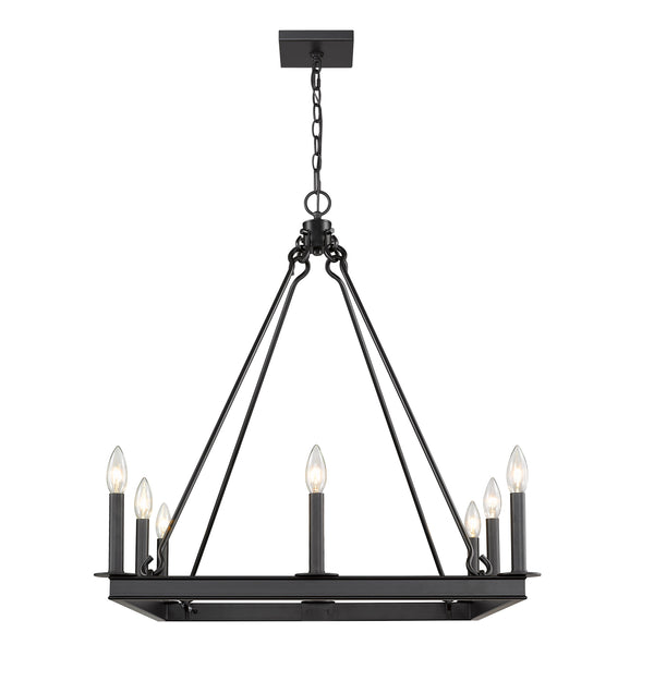 Barclay 8 Light Chandelier in Matte Black Finish