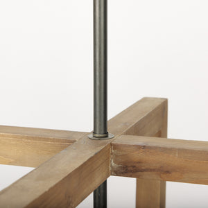 Kiley Warm Wood Basket Lantern Pendant Light