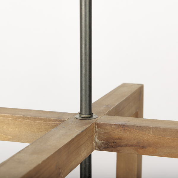 Kiley Warm Wood Basket Lantern Pendant Light