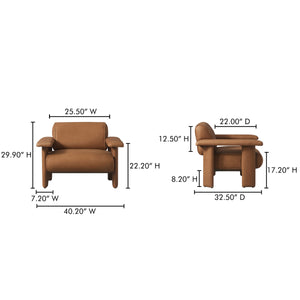 Moe's Marcello Lounge Chair in Tan Leather