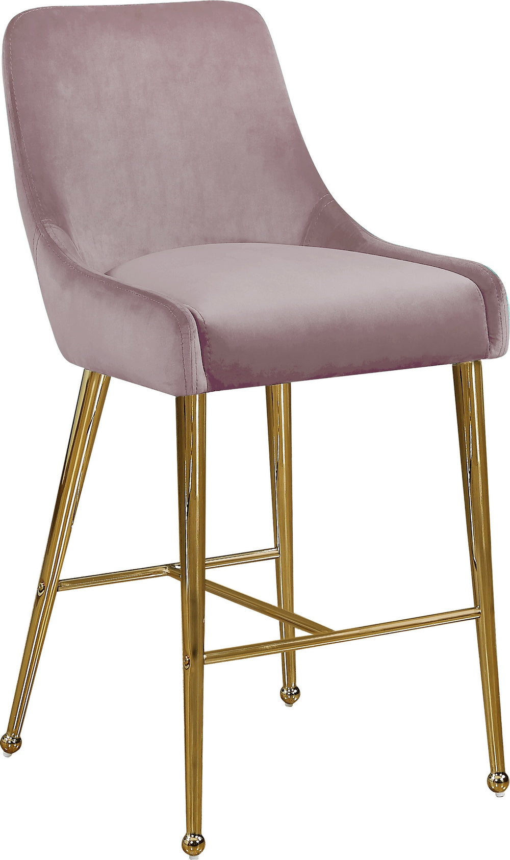 Irvin Stool In Pink Velvet