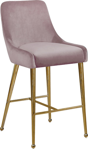 Irvin Stool In Pink Velvet