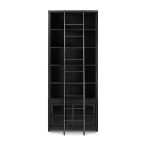 Admont Bookcase And Ladder In Worn Blk