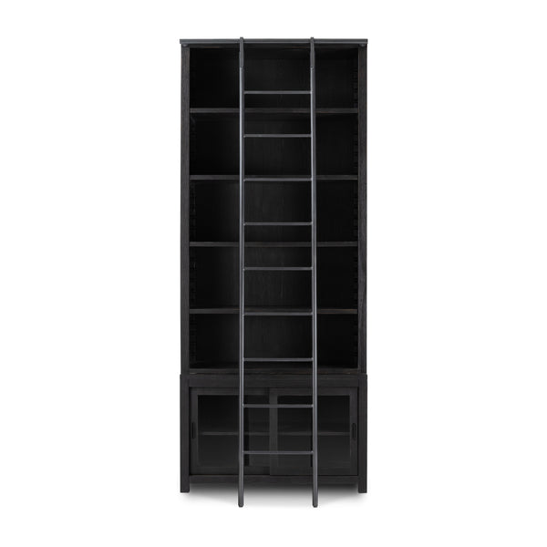 Admont Bookcase And Ladder In Worn Blk