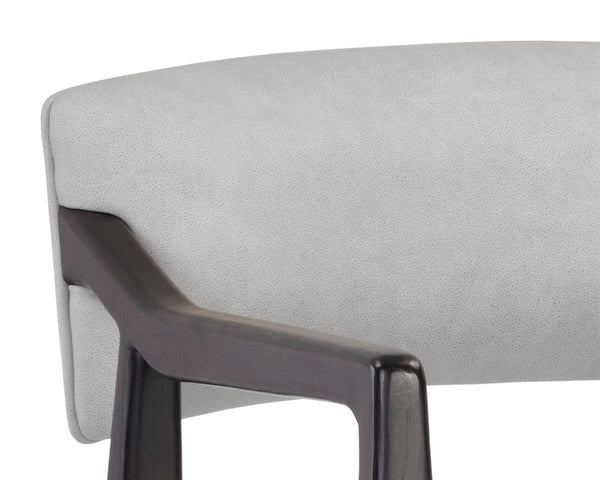 KEAGAN COUNTER STOOL - SALOON LIGHT GREY LEATHER