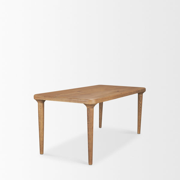 Suvan 72L Light Brown Rectangular Oak Wood Dining Table