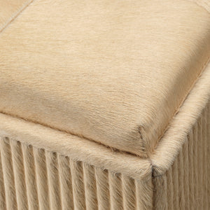 Easton Hide Ottoman, Tan