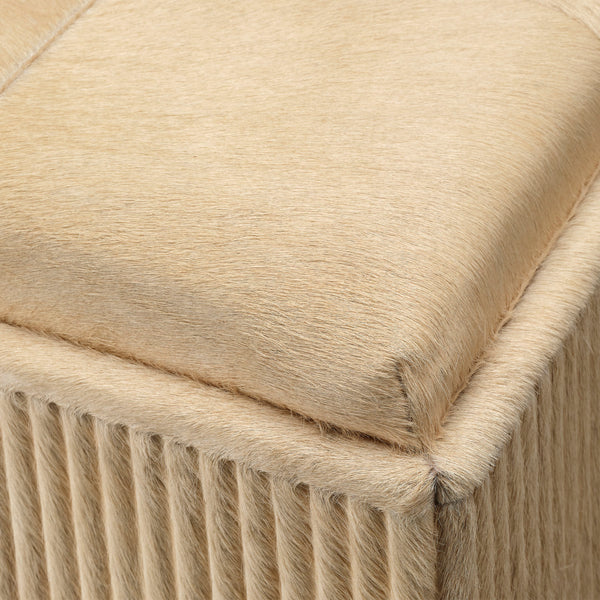 Easton Hide Ottoman, Tan