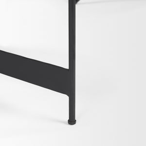 Wade Travertine Marble w/ Matte Black Metal Coffee Tables