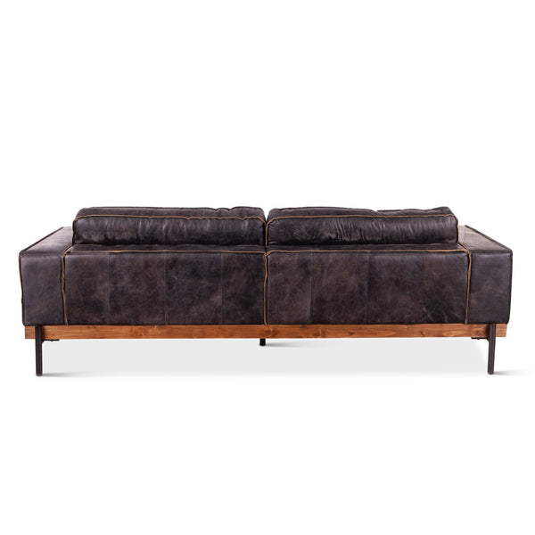 Portofino Leather Sofa Antique Ebony