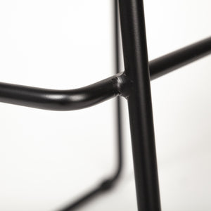 Meritt 37" Total Height Brown Leather Seat Black Metal Frame Stool