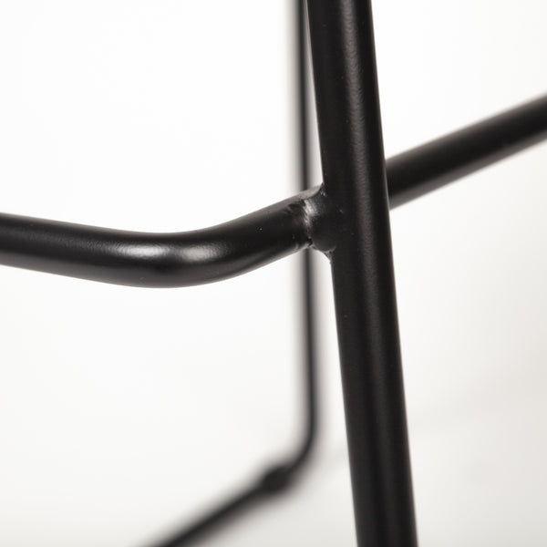 Meritt 37" Total Height Brown Leather Seat Black Metal Frame Stool