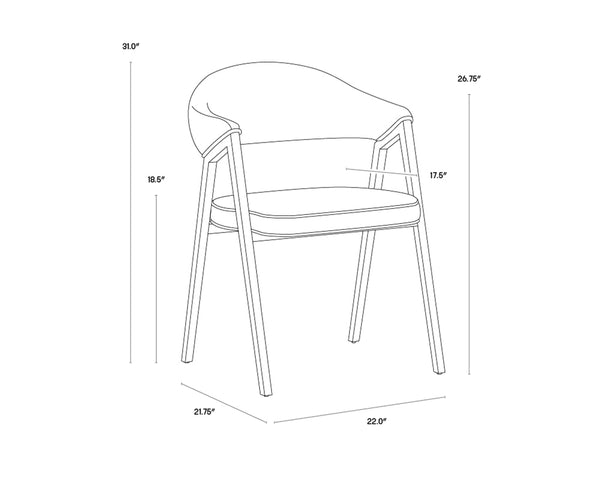BURGOS DINING ARMCHAIR - NONO PETROL