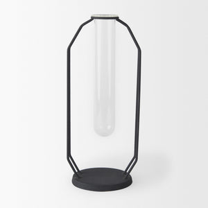Aria 4.5L x 3.9W x 11.0H Metal and Glass Holder Object