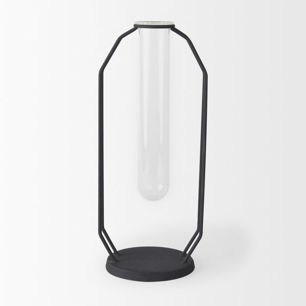 Aria 4.5L x 3.9W x 11.0H Metal and Glass Holder Object