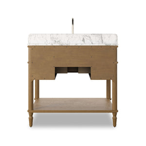 Toulouse Single Vanity - Washed Blonde Oak Veneer
