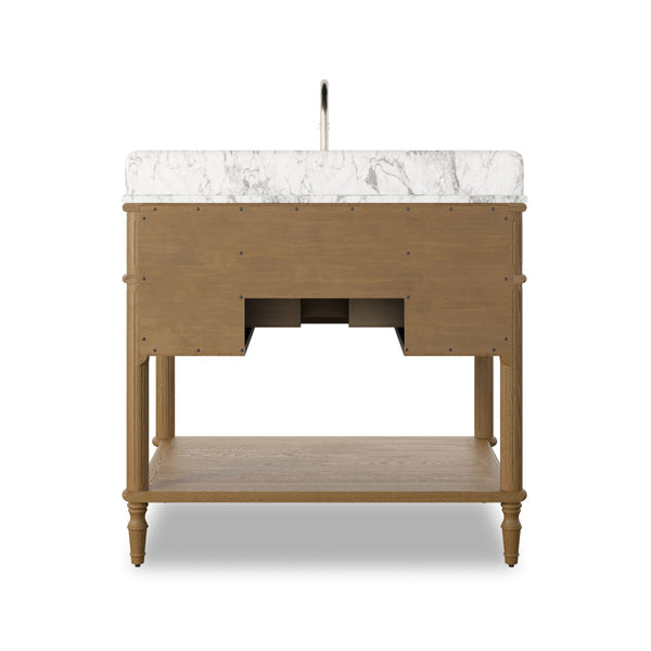 Toulouse Single Vanity - Washed Blonde Oak Veneer