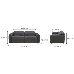 Eli Power Recliner Sofa in Dusk Grey