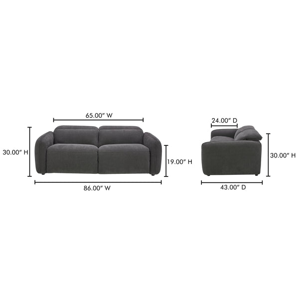Eli Power Recliner Sofa in Dusk Grey