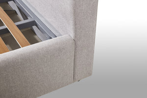 ELLA Storage KING Bed in greige tweed
