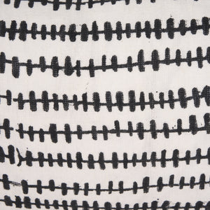 Jenna Cream w/ Black Print Linen Lumbar Decorative Pillow Cover