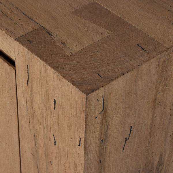 Abaso Media Console In Rustic Wormwood